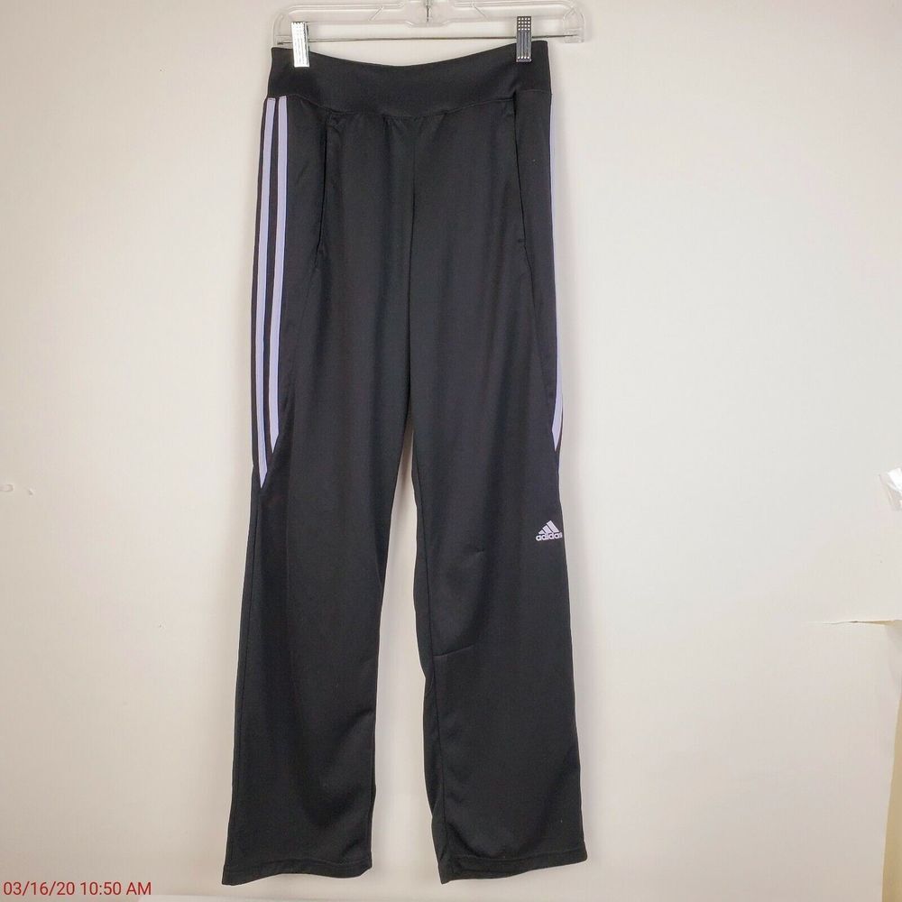 Adidas Mens Track Pants Black White Slim Fit‎ Small Athletic